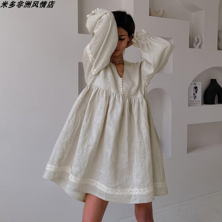 ファッション ドレス トップス カットソー マタニティドレス ワンピース シック Ｖネック フレンチスカート レディースレディース レトロ かわいい
