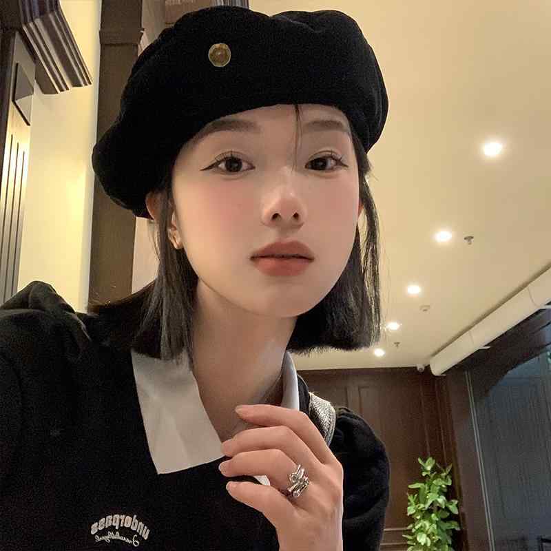 帽子 起毛 ベレー帽 レディース 春秋 韓国 つぼみ 画家 レトロ