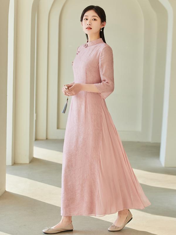 ドレス トップス スカート チャイナドレス ロング コート チャイナ ロング ワンピース 漢服 レトロ ジャケット 中国風 春夏秋 レディース 清楚 かわいい 婦人服 レディース