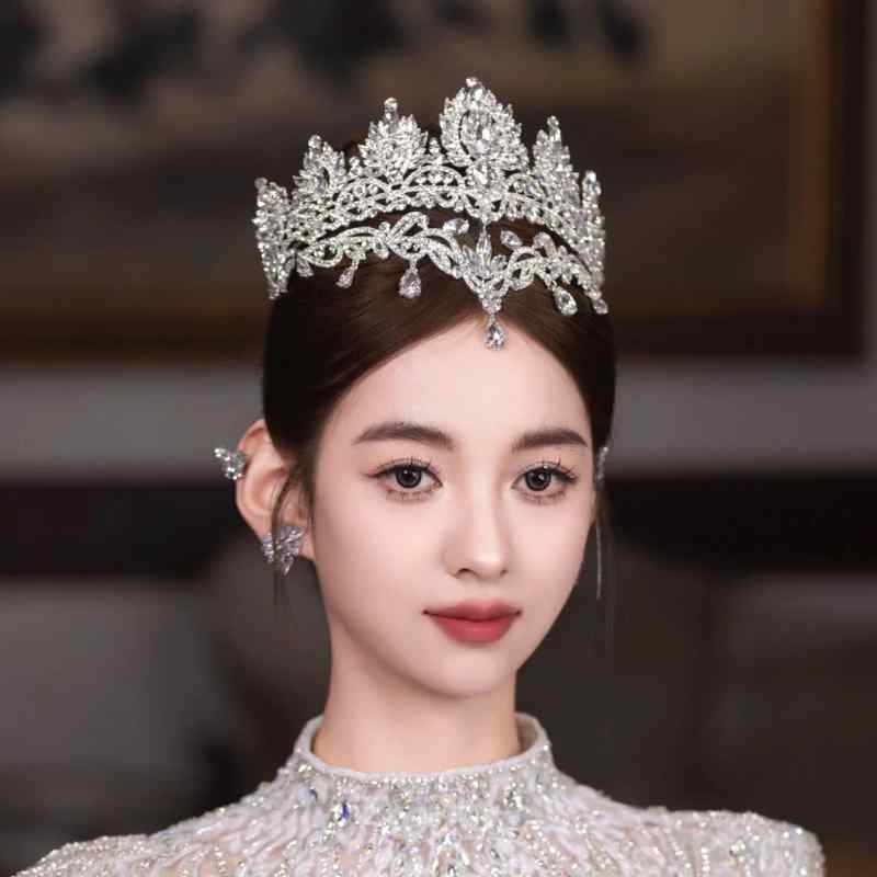 ティアラ クラウン 王冠 ジュエリー 二層 韓国 ヘアアクセサリー 髪飾り カチューシャ 魅惑 ウェディング 大人 レディース 大人式 エレガント 結婚式 アクセサリー 頭飾り レディース