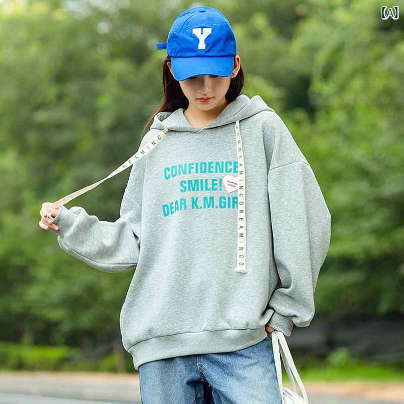 お姉さん トップス 流汗 フーディー 愛くるしげ スポーティー 心地好い 春 韓国 ボンネット 伸び伸びする デイリーお召しもの かっこ良い 中学校 上級高等学校 学習者 お姉さん アウトドア-ウェア