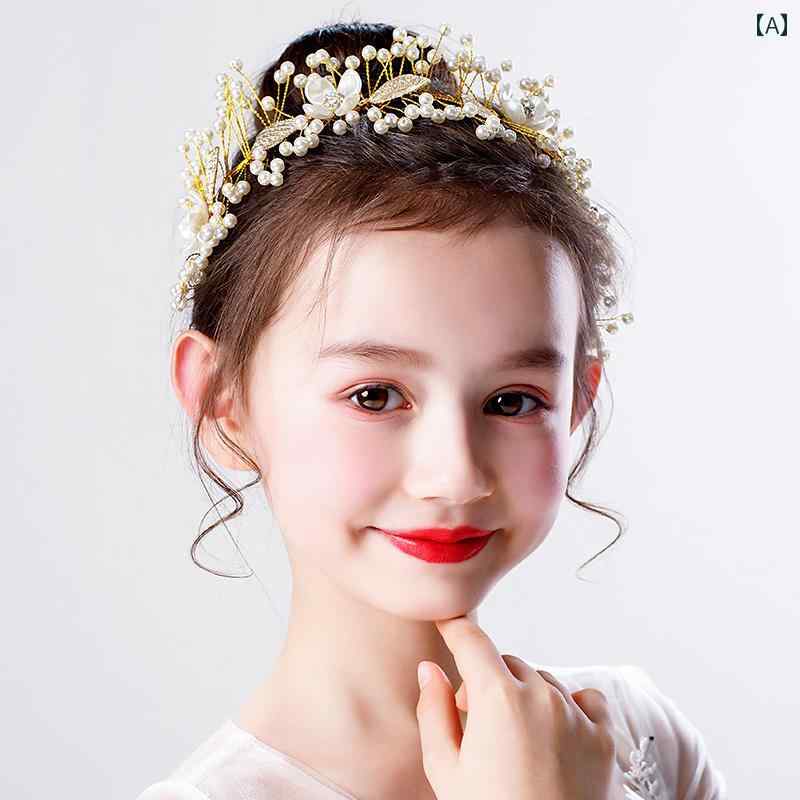 ヘアアクセサリー 女の子 パフォーマンス アクセサリー 髪飾り ティアラ かわいい 花 モチーフ 子供 写真撮影 誕生日 プリンセス