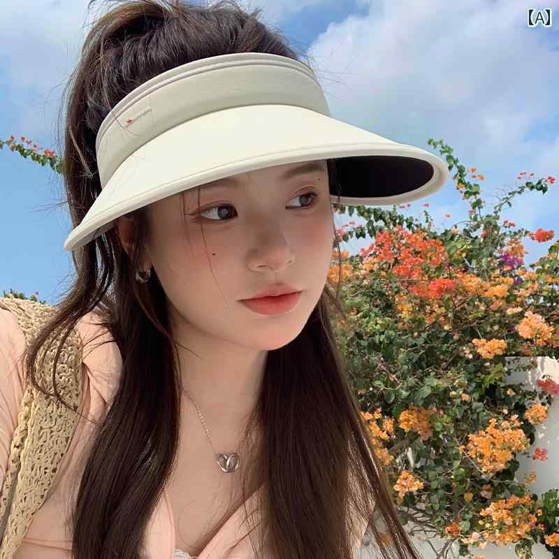 つば広 サンバイザー 折りたたみ可能 夏 レディース トップレス 日焼け防止 帽子 紫外線防止 屋外 軽量 サイクリング サンシェード ひんやり 涼しい 快適 サンハット