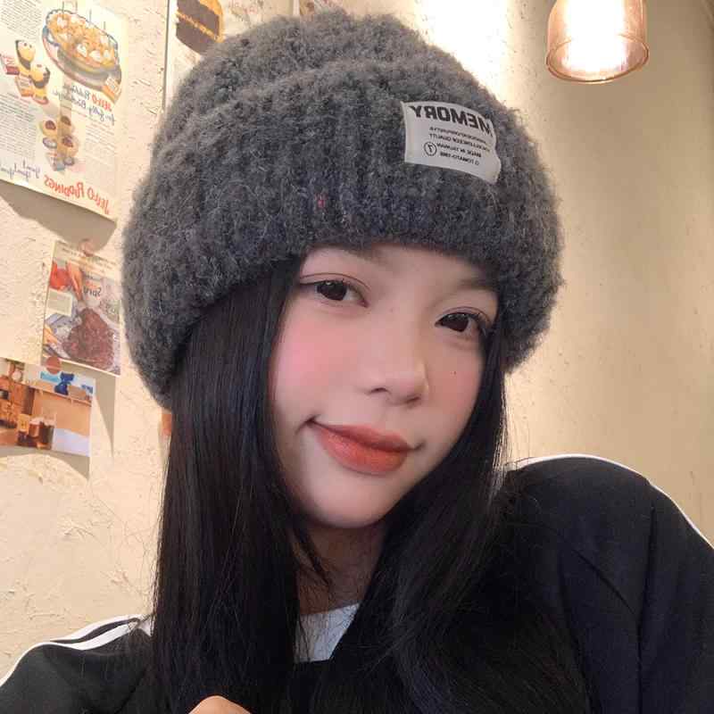 帽子 ニット帽 レディース おしゃれ ファッション シンプル カジュアル 秋冬 グレー ウール 韓国 小顔効果 暖かい レトロ フリーサイズ 防寒 レディース