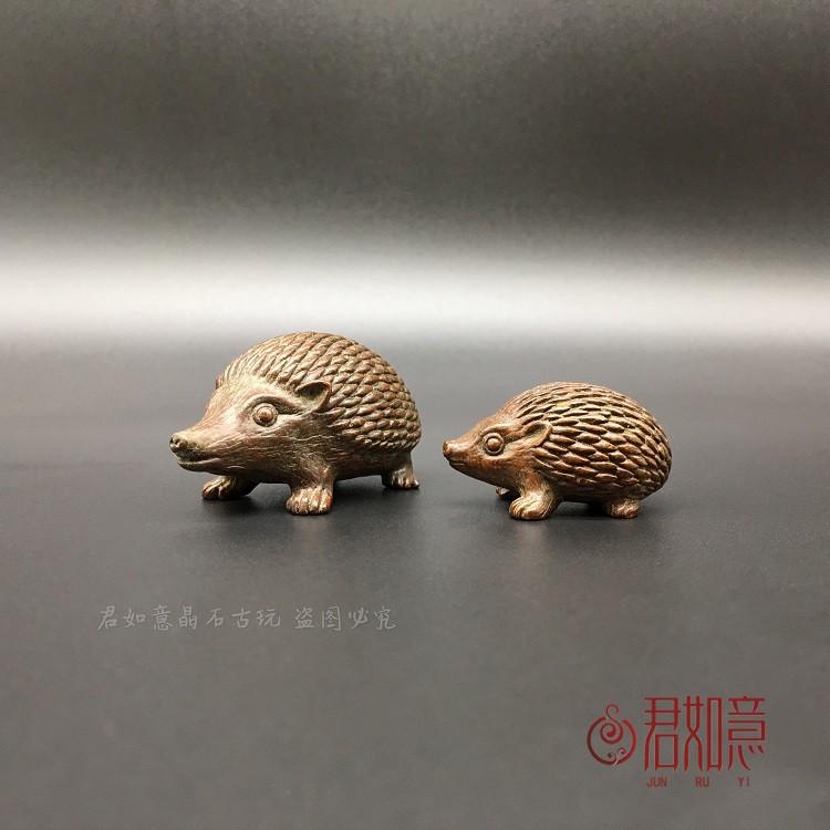 中国風 アクセサリー 置き物 銅 ハリネズミ 装飾品 銅 ハリネズミ ハンドル ペア かわいい小動物 ティー ペット 銅品