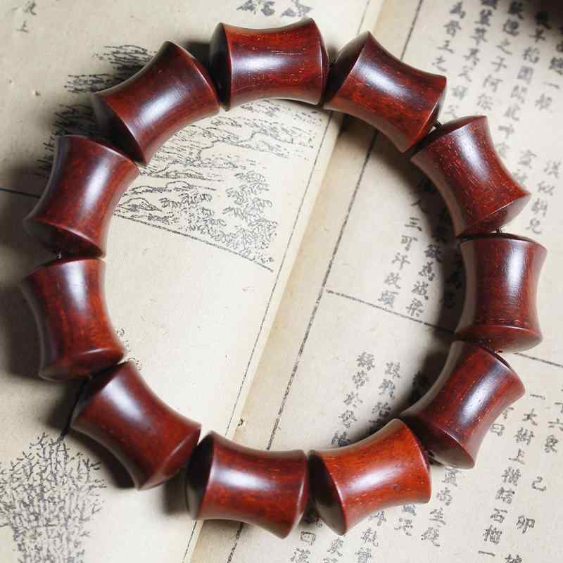 中国風 アクセサリー ローズウッド シングル サークル ブレスレット シンプル 芸術 インド ザンビア ブラッド サンダルウッド 竹 ブレスレット メンズ レディース