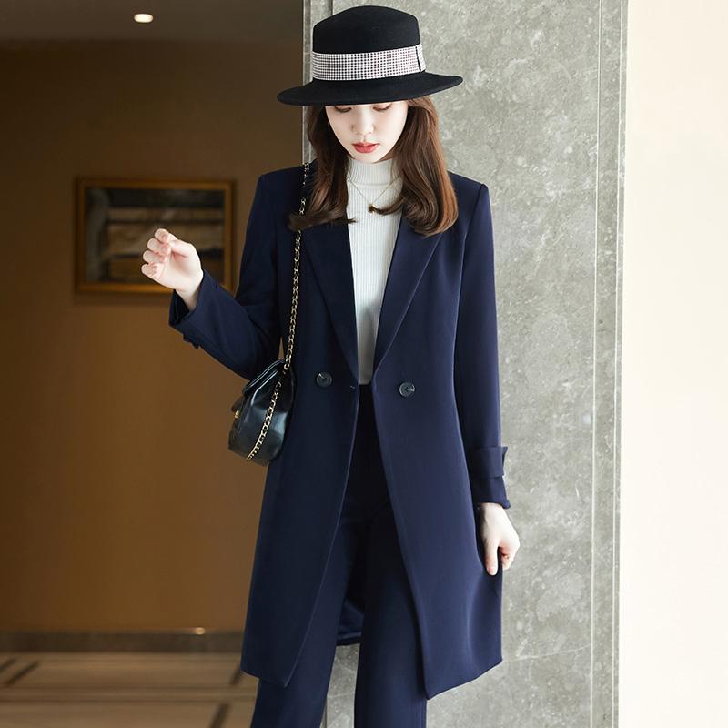レディース 婦人服 レディース スタイリッシュ 洗練 丈 秋冬 豪華感 コート 厚手 防風 シンプル アウター パンツ セット