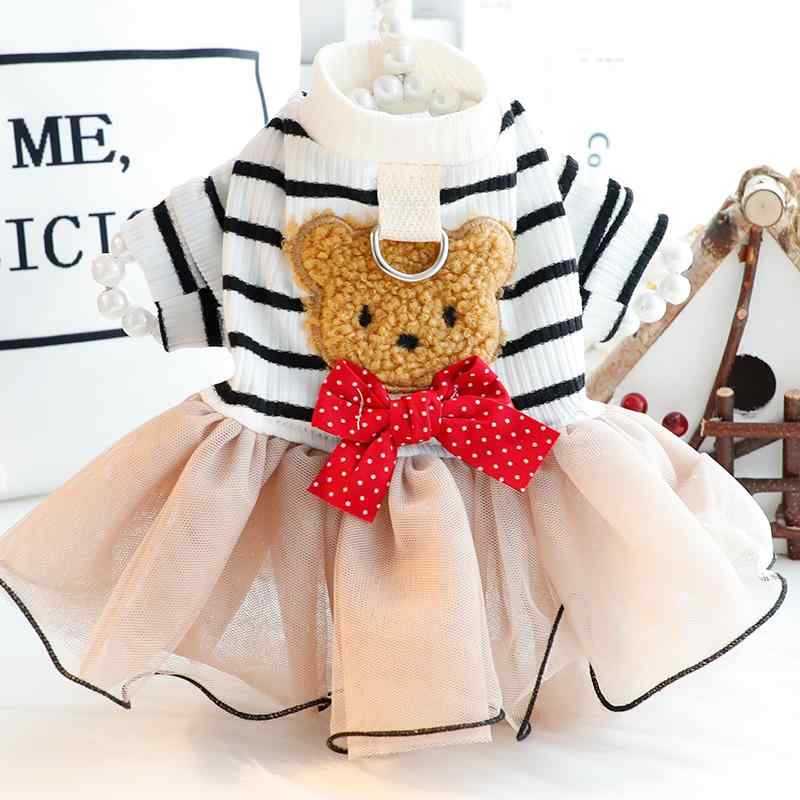犬服 ドッグ キャット ウェア 秋服 猫服 プリンセス ドレス ファイ フェイ ベア チュチュ スカート スイート トラクション 小型 犬 テディ ペット クマ ボーダー 衣装