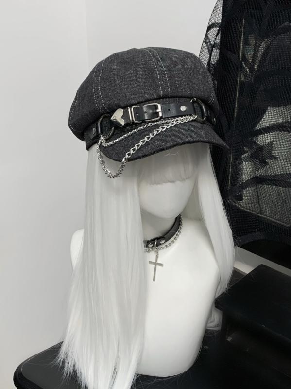 キャスケット帽 パンク ゴス おしゃれ レディース レディース アクセサリー 小物 帽子 ハット 女の子 サブカルチャー ユニーク 個性
