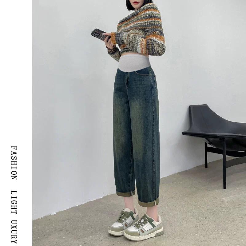マタニティパンツ 秋冬 冬服 起毛 厚手 ジーンズ 冬 アウターウェア お父さん ズボン 妊婦 レディース デニム