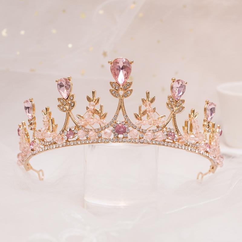 ティアラ 子供 クラウン プリンセス ピンク 3点セット 誕生日 パーティー 女の子 ウェディング ドレス アクセサリー イヤリング ネックレス