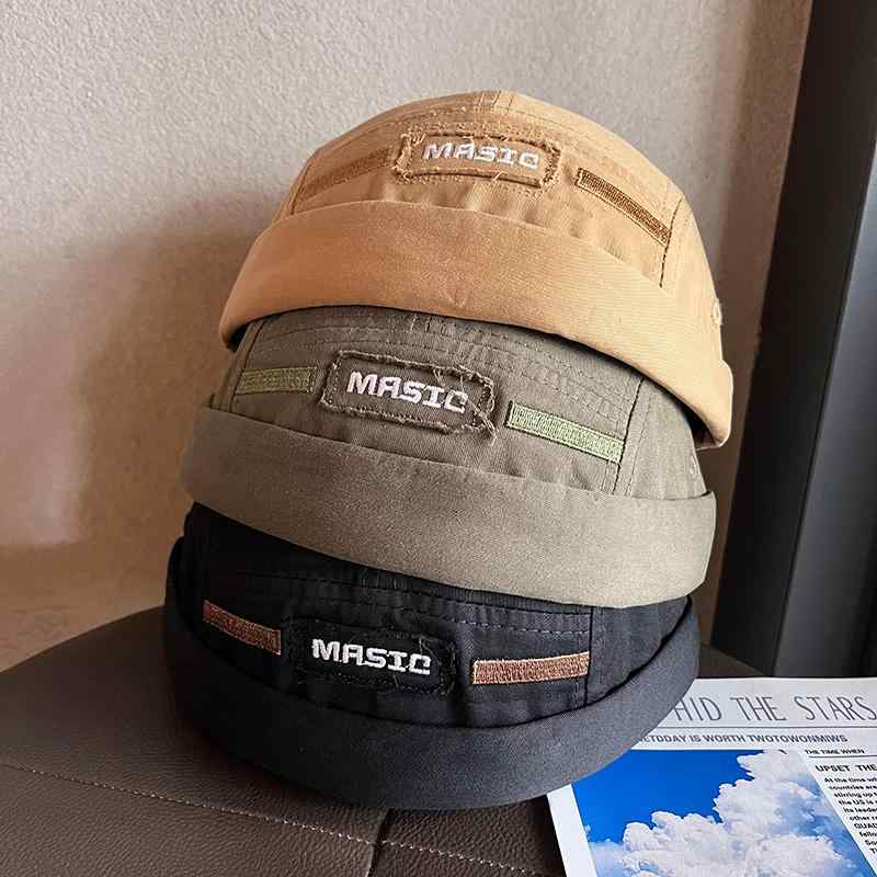 ロール帽 韓国 秋 ドーム メンズ レディース ビーニー 帽子 アメリカン 刺繍 文字 メロン 薄手 家主 ファッション ストリート メンズ レディース兼