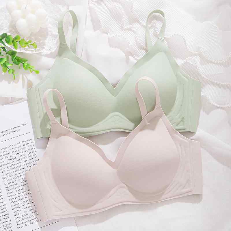 ブラジャー ワイヤーリング レディース シームレス ワンピース 下着 脇高 胸 ギャザー 垂れ防止 快適 ガーリー スポーツブラ 美ボディメイク バストアップ ボリュームアップブラ