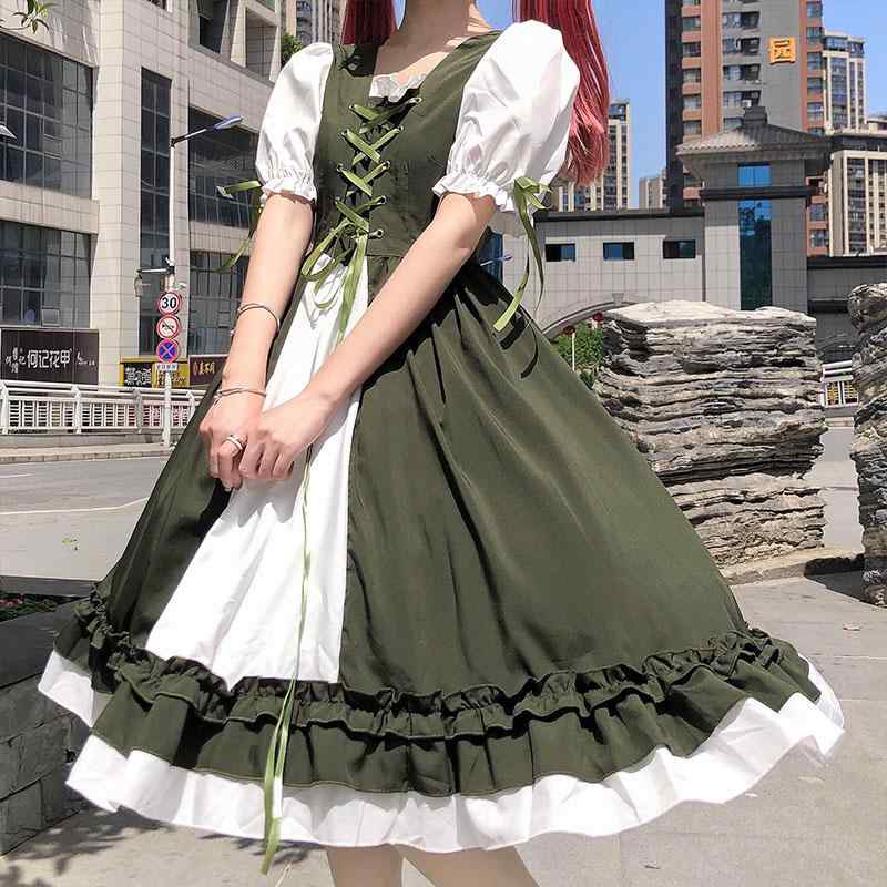 ロリータ ドレス ワンピース スリム ガール フェアリー スピリット スカート レース レディース かわいい 衣料品 夏 レディース
