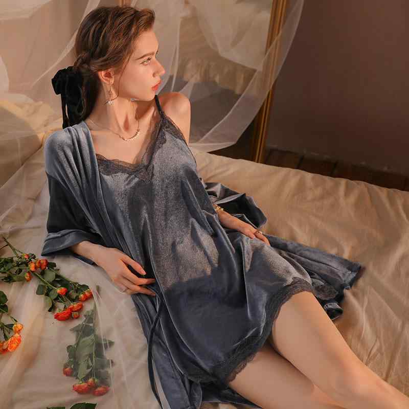 レディース 長袖ガウン キャミワンピース ２点セット 上品 お姫様 光沢 細見え 美シルエット ルーム ナイト ホームウェア 部屋着 お家 デート お泊り リラックス 女子会 夜 クラブ 映え
