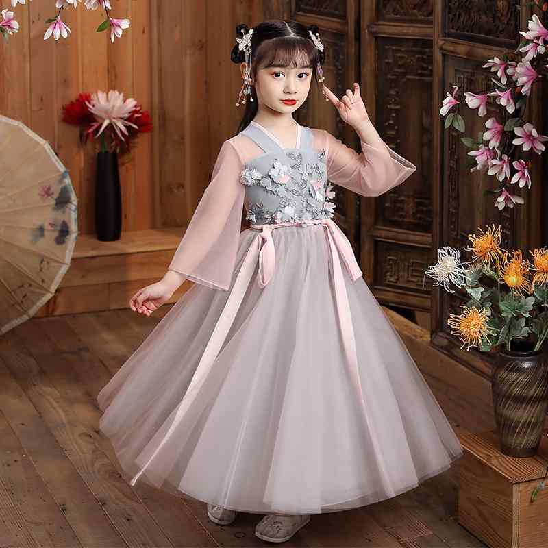 民族 ドレス かわいい フェアリー キッズ 韓服 スカート レトロ ドレス 子ども服 少女 唐装 チャイナ風 オールシーズン適 おしゃれ ファッション かわいい