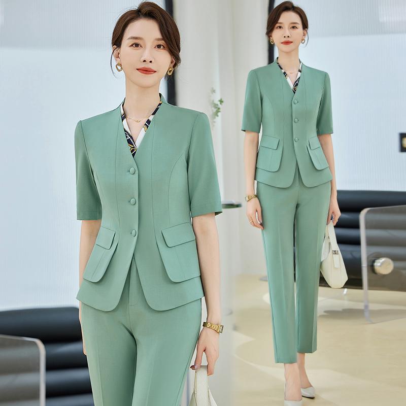 レディース ビジネススーツ フォーマル レディース 夏 スーツ 薄手 美容師 豪華感 宝石店店員 ホテルユニフォーム スリムフィット オフィス ビジネス セレモニー 7,374円