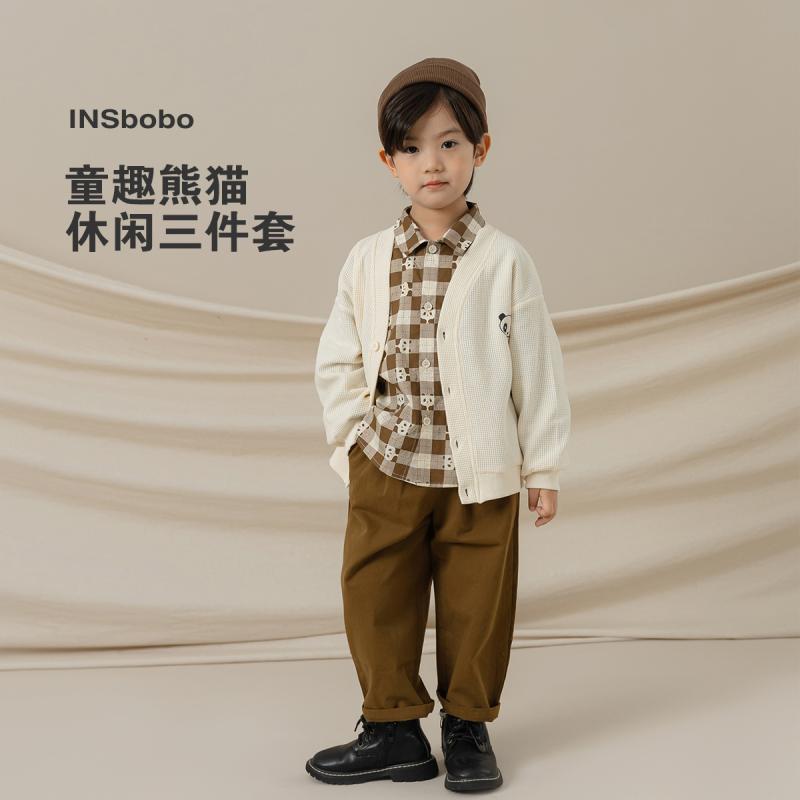 キッズファッション トップス ジャケット シャツ カーディガン 3点 セット ロング パンツ ズボン 長袖 かわいい カジュアル 普段着 幼児 子供服 春秋