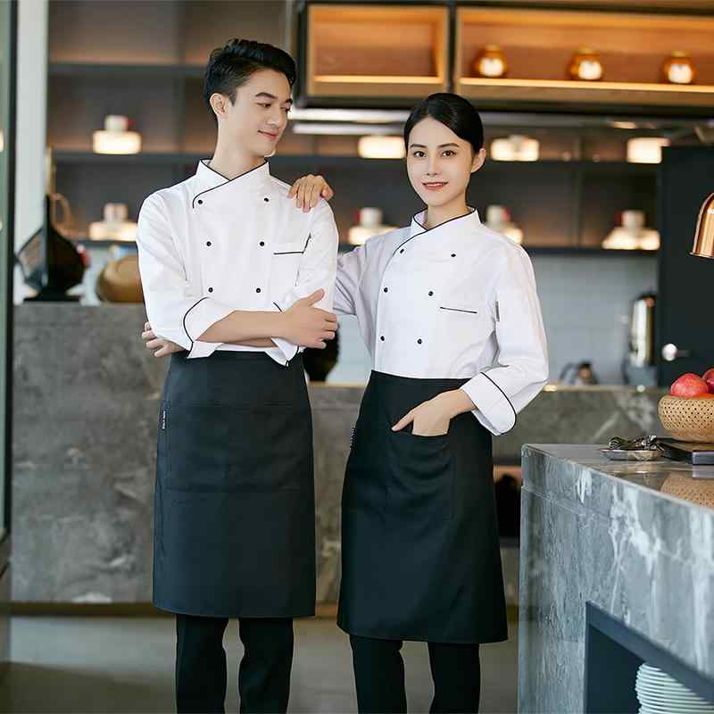 コックコート 調理服 制服 ユニフォーム ファッション 業務 ケータリング シェフ 作業着 長袖 メンズ 秋冬 ホテル レストラン 食堂 カフェ 大きめサイズ
