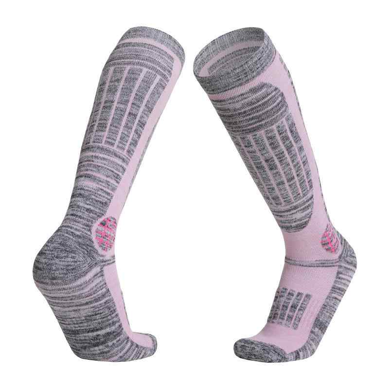 レディース ロング スキー ソックス アウトドア スポーツ ソックス 厚手 ハイキング ソックス タオル ボトム 吸汗性 暖かい ハイカット 大人 シングル ダブル ボード