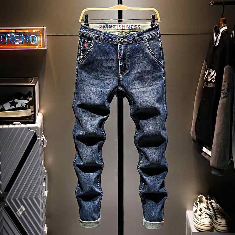 デニムパンツ メンズ ポケット ジーンズ ウォッシュド レトロ スリム フィット スモール ストレート パンツ ファッション デニム ミディアムローウエスト アメリカン｜セキュアデポ