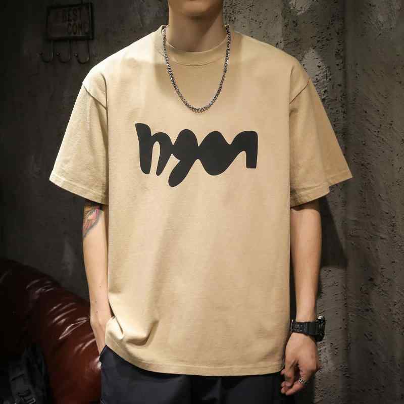Tシャツ メンズ アメリカ ストリート シャツ 半袖 ゆったり 大きめサイズ 夏 プリント ラウンドネック ファッション かっこいい ゆったり カジュアル
