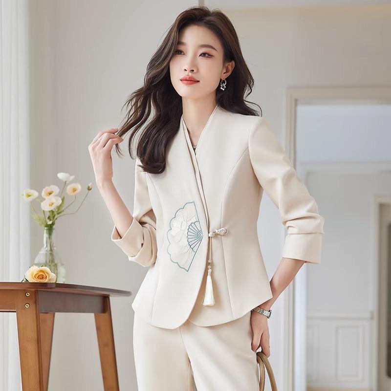 レディース ファッション トップス スーツ セット ジャケット ブレザー ズボン パンツ ロング シャツ カットソー 秋冬 レディース 清楚 衣料品 面接 仕事 ビジネス オフィス フォーマル カジュアル 作業服 婦人服|セキュアデポ