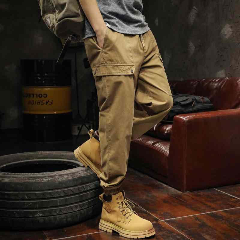メンズ パンツ 英国 ヤッピー オーバー オール 春秋 綿 カジュアル フット ロック オートバイ ライディング パンツ ストレッチ性 ゆったり ロング ファッション かっこいい