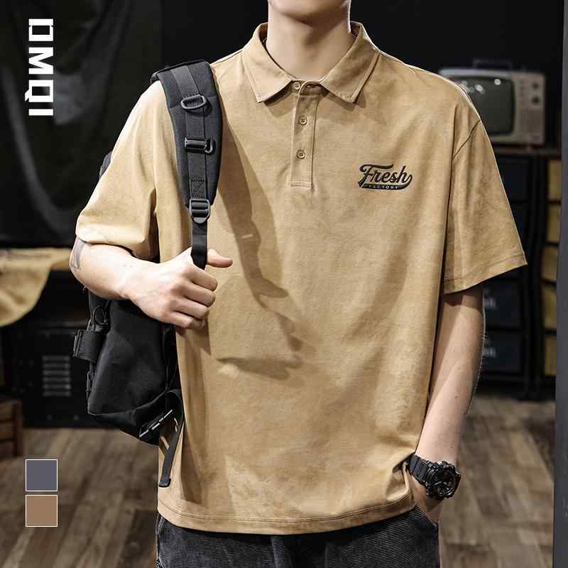 ポロシャツ メンズ 半袖 Tシャツ 230g ヘビー スノーフレーク ウォッシュド レトロ 半袖 アメリカン ゆったり オーバーサイズ ポール アメリカンカジュアル｜セキュアデポ