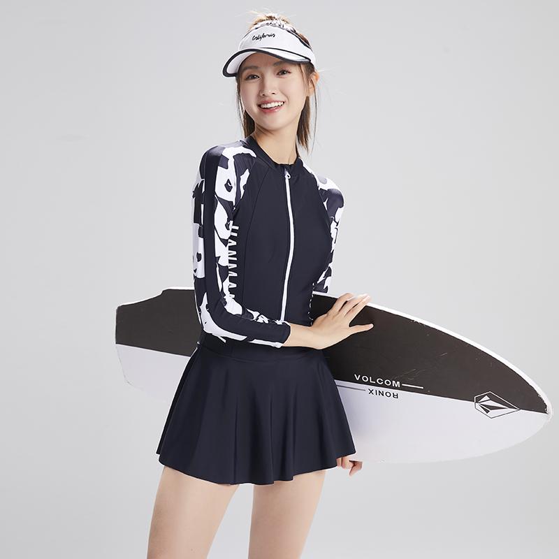 レディース水着 おしゃれ 美 パンダ サーフィン 長袖 日焼け防止 水着 学生 トレーニング ワンピース スカート オーバーサイズ 胸パッド ワイヤーし