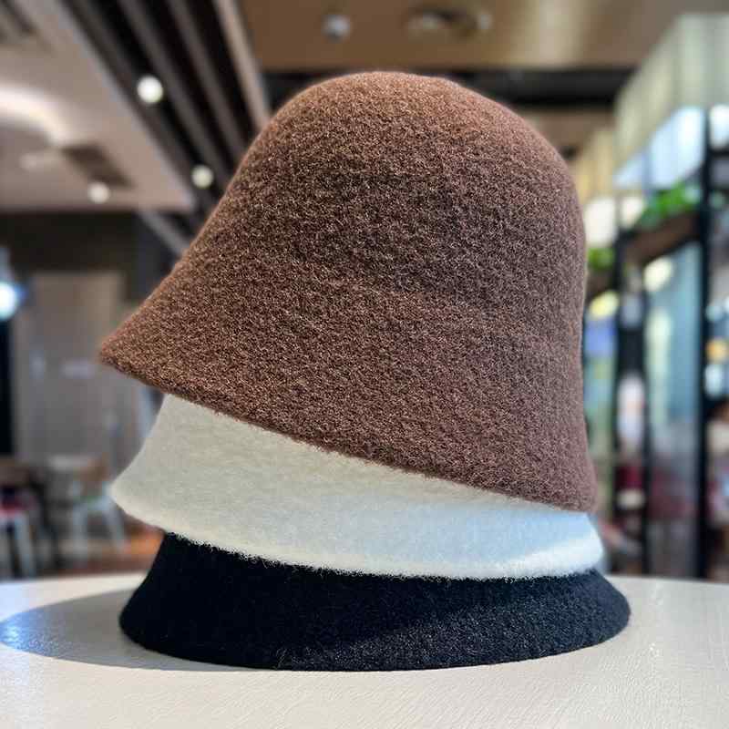 バケットハット レディース 韓国 無地 フェイスカバー 秋冬 ウール レジャー ベイスンハット フィッシャーマンハット 短いつば