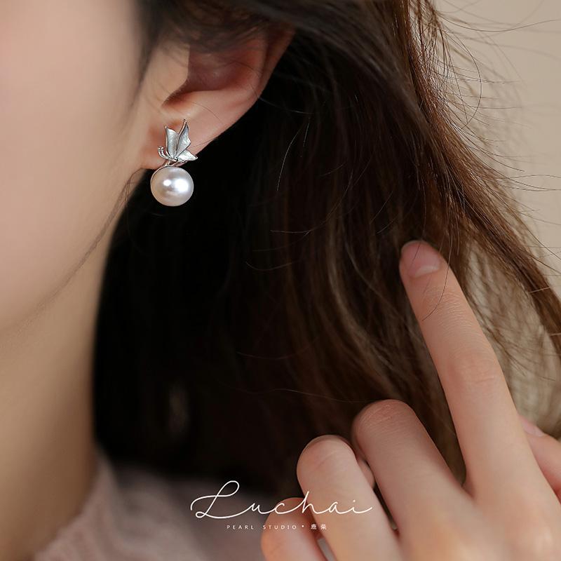 ピアス レディース 上品 淡水 ホワイト 蝶パール ペンダント スターリング シルバー 蝶ピアス 秋冬 ピアス スタッド ピアス バタフライ かわいい 5,864円