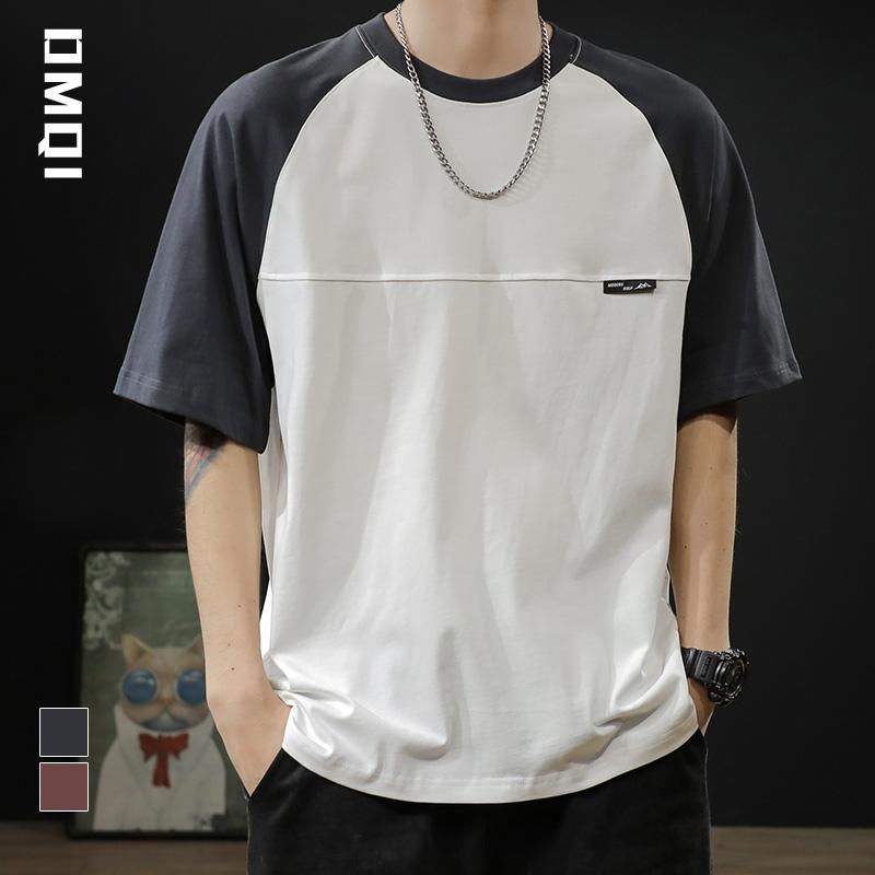 メンズ トップス ヘビー コットン アメリカン レトロ 半袖 Tシャツ 夏 ファッション 綿 ラウンドネック カジュアル デイリー ゆったり 通気性