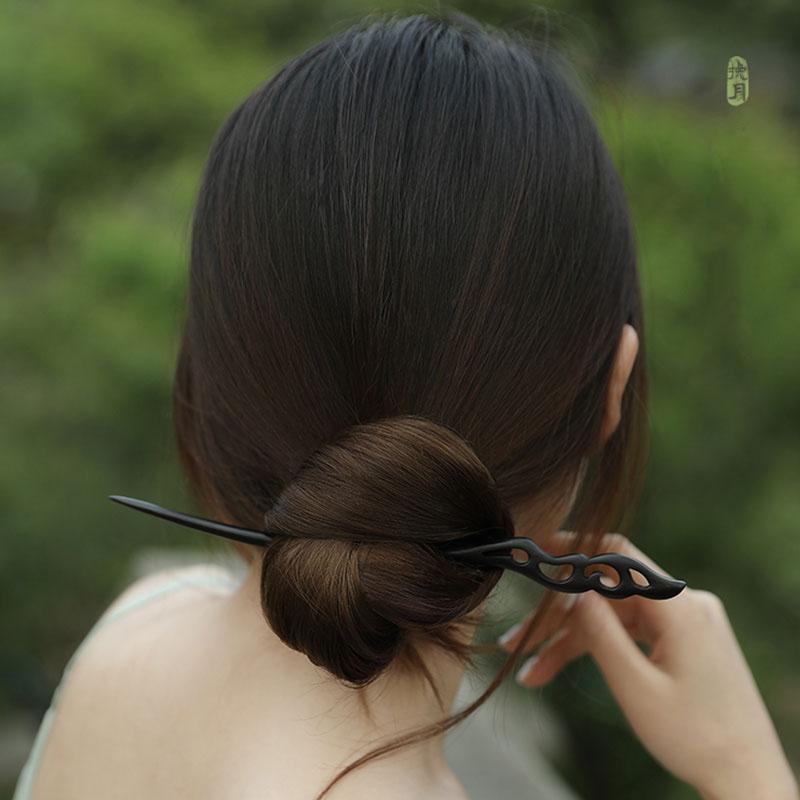 ヘアヘアアクセサリー かんざし ヘアピン 木 頭 髪飾り 髪留め 黒檀 手彫り 大人式 母の日 ギフト レトロ おしゃれ モダン チャイナ風 レトロ レディース シンプル ナチュラル 装飾品 撮影 小道具 レディース