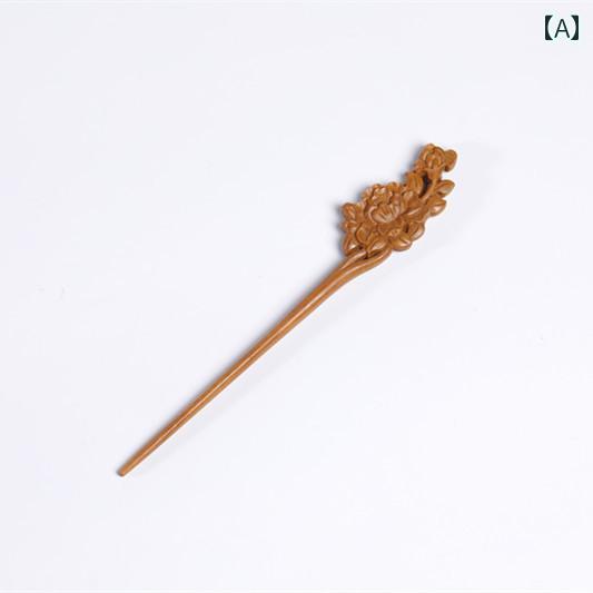 かんざし ヘアピン ヘアアクセサリー 髪留め 髪飾り レディース 上品 レディース 木 簪 モダン シンプル アップヘア お団子ヘア 彫刻 和風 クラシック レトロ 普段使い使い