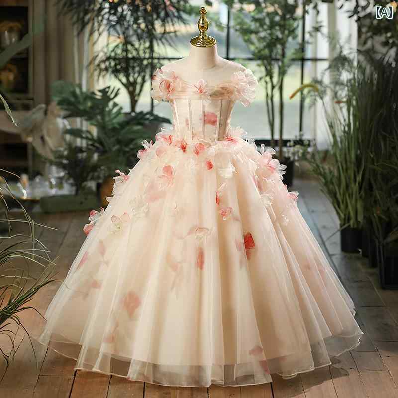 キッズ パーティードレス ジュニア ファッション フラワーガール ウェディング 女の子 ドレス 誕生日 プリンセス 豪華感 子供服 発表会 パフォーマンス｜セキュアデポ