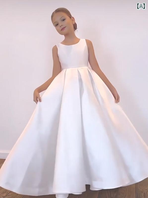 キッズ 寄り合いお召しもの 御坊っちゃん 流行り物 御嬢さん お召しもの お花御嬢さん 白いこと ともし火 晴れ晴れしい  生まれ落ちる日 お姫様 小わっぱ 演芸 服 キッズ・ベビー・マタニティ-ドレス