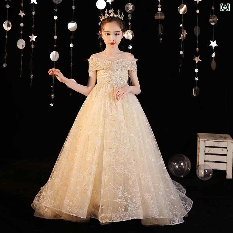 パーティードレス バースデー 子供服 キッズ 女の子 豪華感 かわいい エレガント イブニング プリンセス フラワーガール イベント 結婚式 衣装 発表会 誕生会｜セキュアデポ