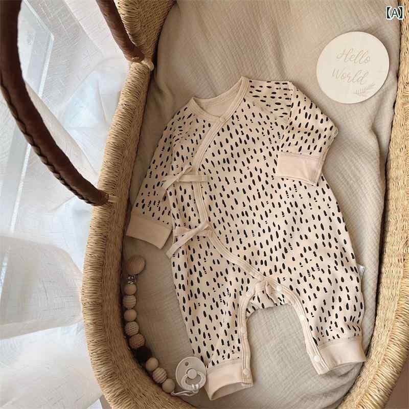 ベビー 新生児 服 ロンパース 赤ちゃん ジャンプスーツ 春秋冬 インナー 肌着 長袖 綿 メンズ レディース兼 クロール スーツ 帽子 セットアップ 出産祝い