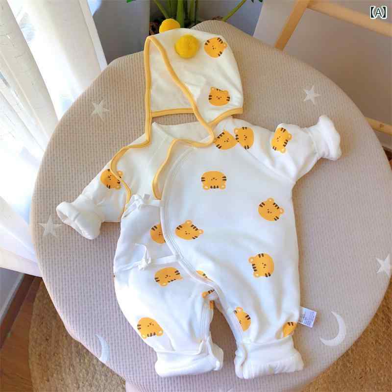 ベビー 新生児 服 アウター 赤ちゃん ジャンプスーツ 韓国 冬 コート 綿 コットン 長袖 厚手 メンズ レディース兼 帽子 出産祝い