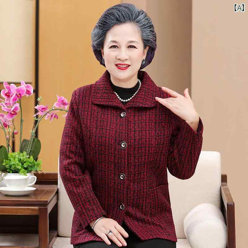 セットアップ おばあちゃん 春 トップス カーディガン ゆったり 大きめサイズ ジャケット コート アウター シニア ファッション シンプル 長袖