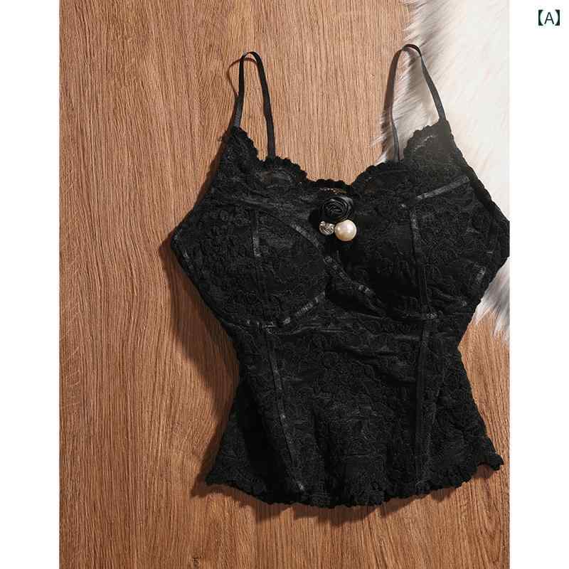 レディース トップス 夏 レース キャミソール モテ服 セクシー お腹見せ レイヤード おしゃれ 女の子 韓国 イベント フェス パーティー 日常着 ダンス レジャー デート アップ 映え
