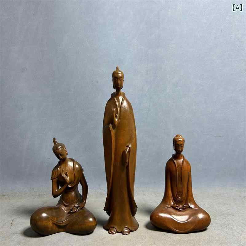 釈迦如来 置物 木 仏具 神具 インテリア ディスプレイ レトロ 小物 癒し アート 彫刻 チャイナ風 アンティーク風｜セキュアデポ