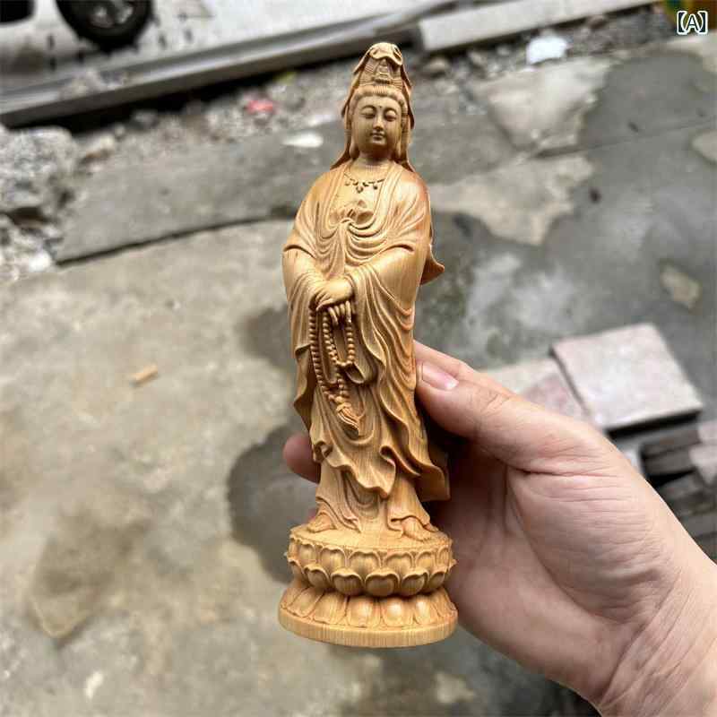 観音菩薩 木 飾りつけ 仏具 神具 室内装飾 見せびらかす レトロ 小物 工芸 縁起物 刻みつける 菩薩 仏像 釈迦牟尼 瀬戸もの風