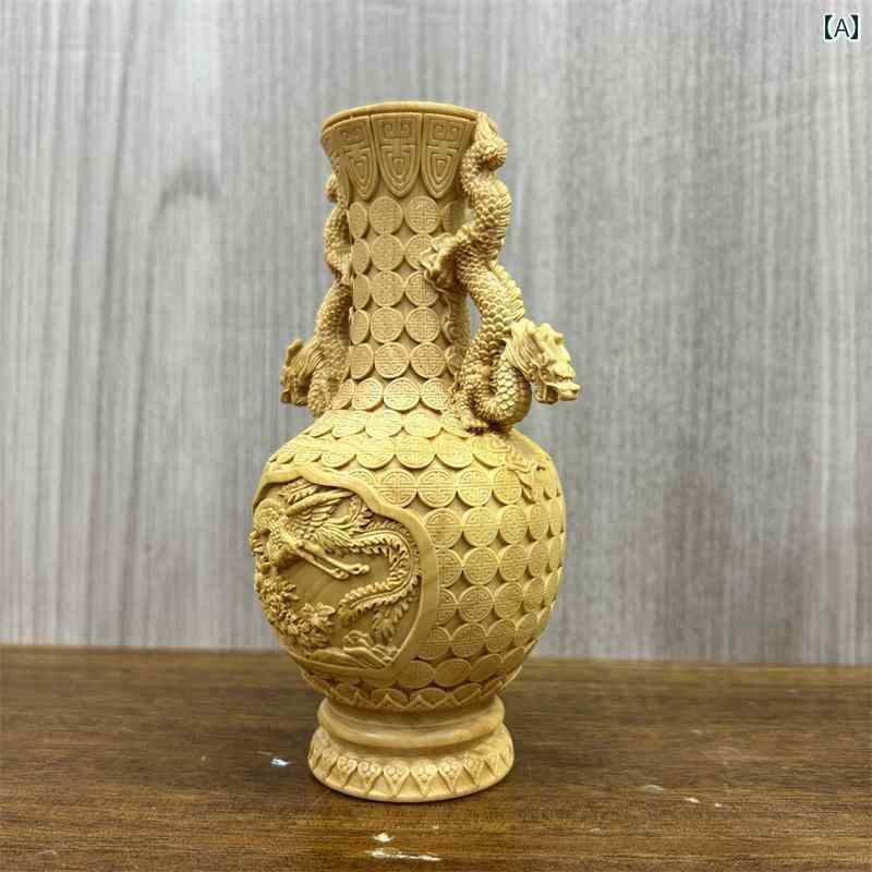 置物 花瓶 花器 鳳凰 インテリア ディスプレイ レトロ 小物 アート 縁起物 彫刻 木彫り チャイナ風