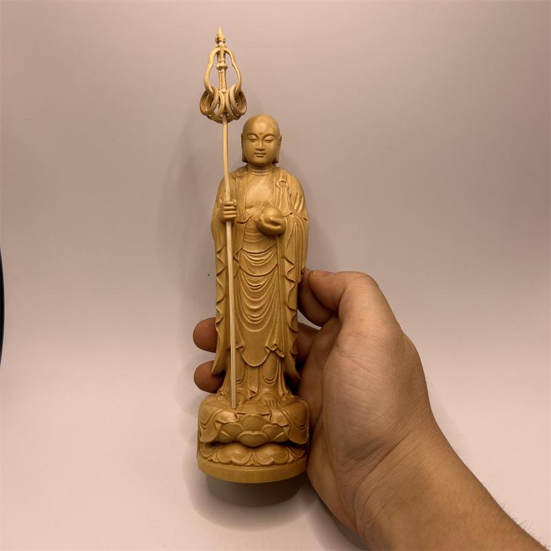 地蔵 置物 木 仏具 神具 インテリア ディスプレイ レトロ 癒し 小物 アート 縁起物 彫刻 菩薩 仏像 仏陀 チャイナ風