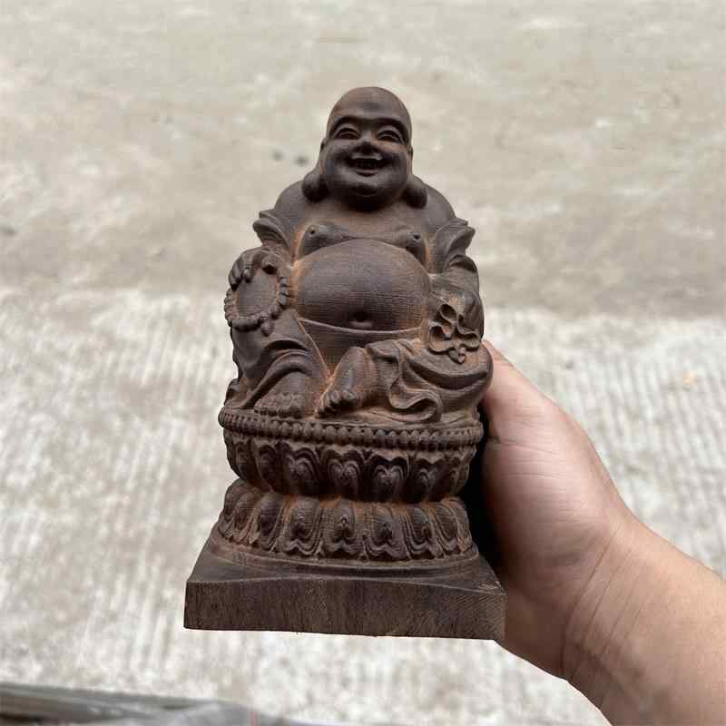 弥勒菩薩 布袋 七福神 木 飾りつけ 仏具 神具 室内装飾 見せびらかす レトロ水 小物 工芸 縁起物 刻みつける 菩薩 仏像 釈迦牟尼 瀬戸もの風