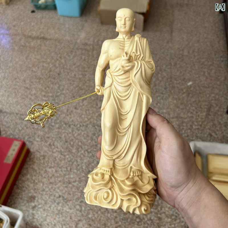 地蔵 飾りつけ 木 仏具 神具 室内装飾 見せびらかす レトロ 小物 工芸 縁起物 刻みつける 菩薩 仏像 釈迦牟尼 瀬戸もの風