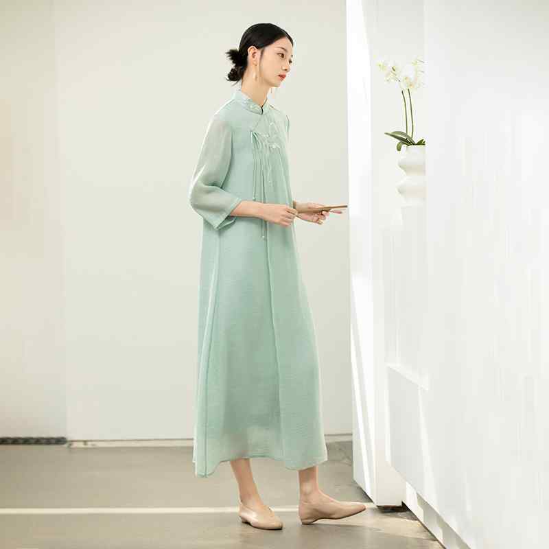 御召しもの レディース 夏 瀬戸もの 清楚 茶師服 新 中国 思い入れる 成人女性服 新 ルース ハイエンド レトロ 名取り草 瀬戸もの