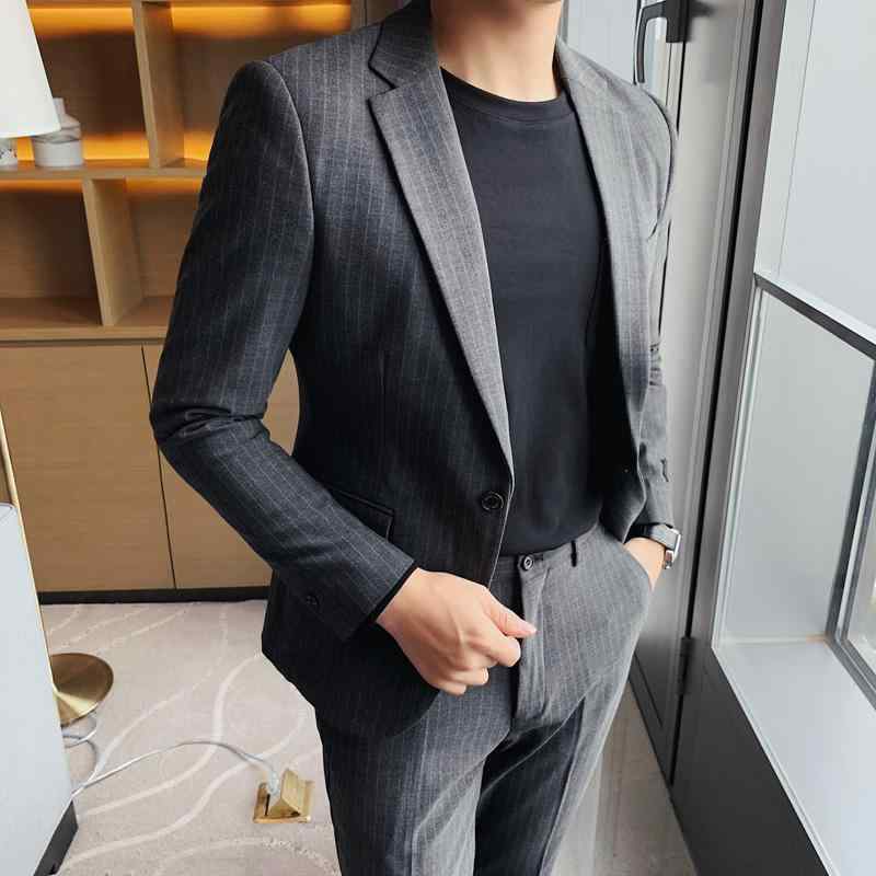 メンズ カジュアル フォーマル スーツ ビジネス 韓国 スリムフィット 花婿 付添人 スーツ 新郎 結婚式 プロ スーツ ブリ ティッシュ｜セキュアデポ